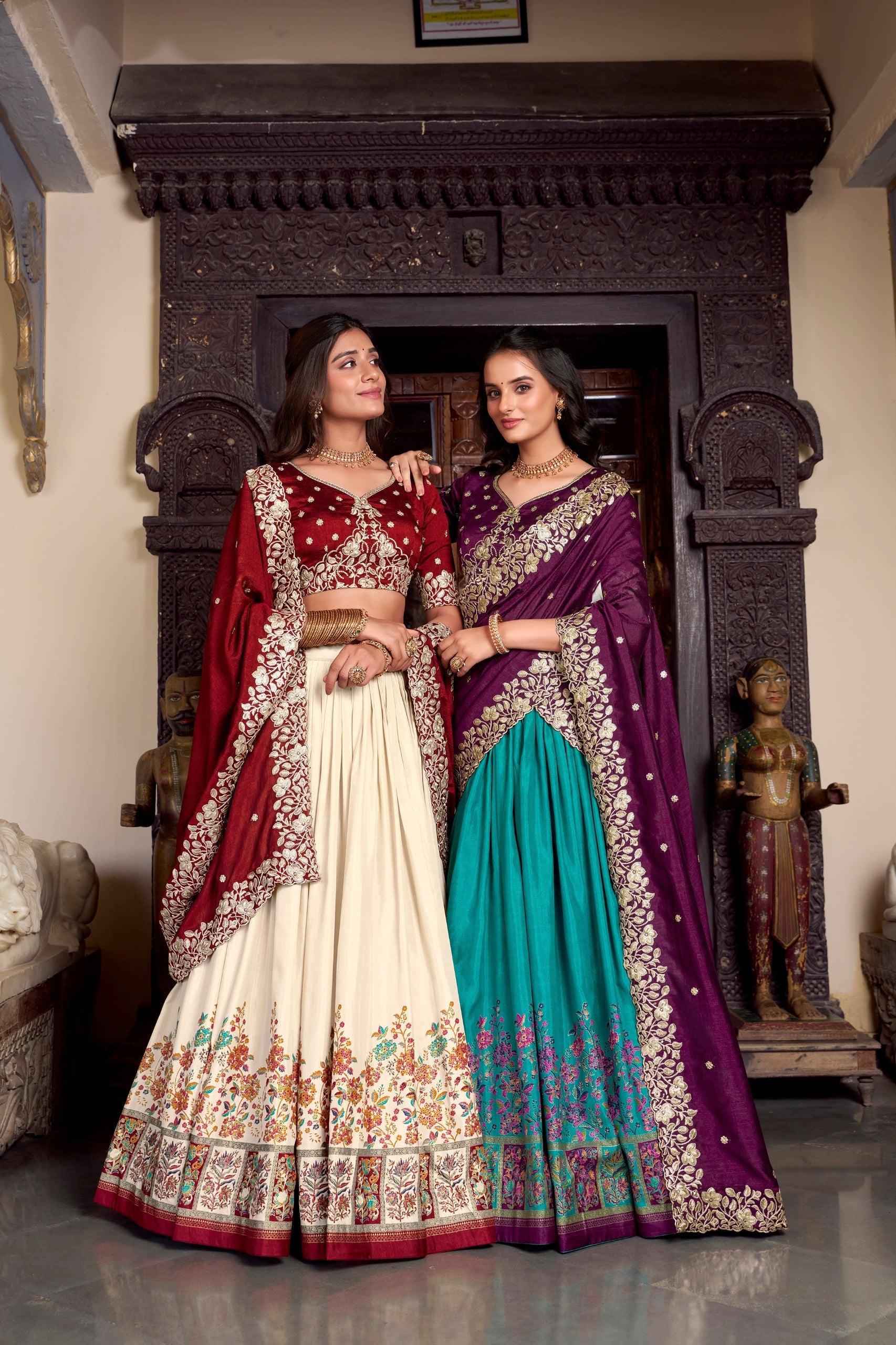 Silk Lehenga with Heavy Embroidery – Designer Festive Wear