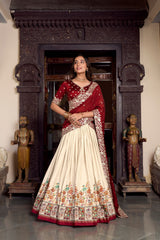 Silk Lehenga with Heavy Embroidery – Designer Festive Wear