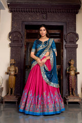 Silk Lehenga with Heavy Embroidery – Designer Festive Wear