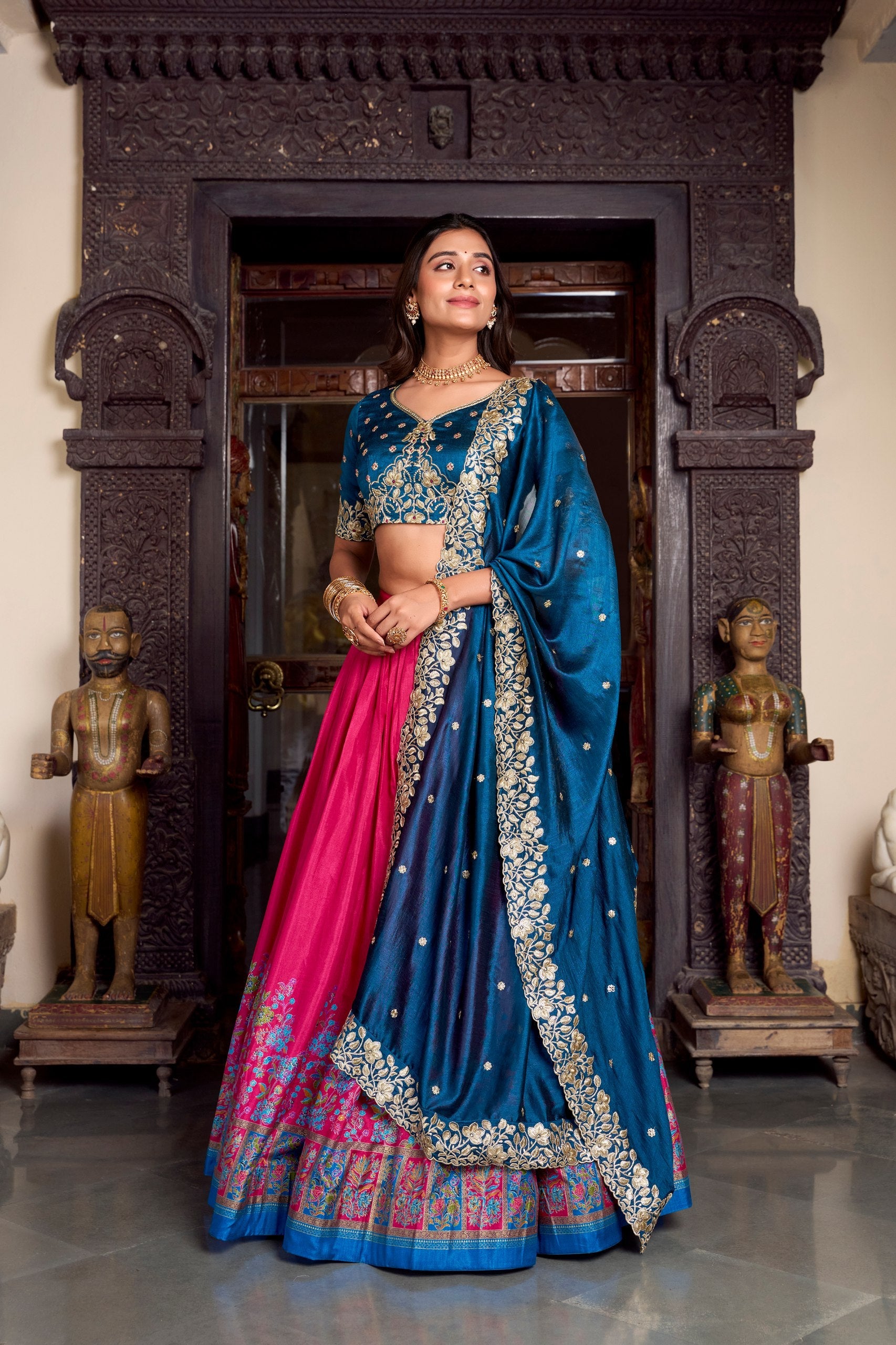 Silk Lehenga with Heavy Embroidery – Designer Festive Wear