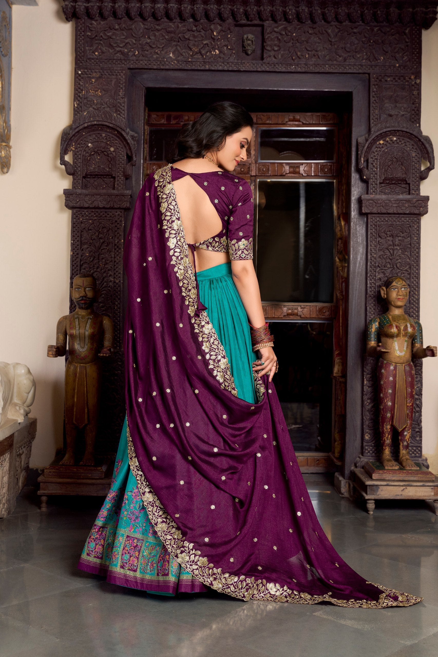 Silk Lehenga with Heavy Embroidery – Designer Festive Wear