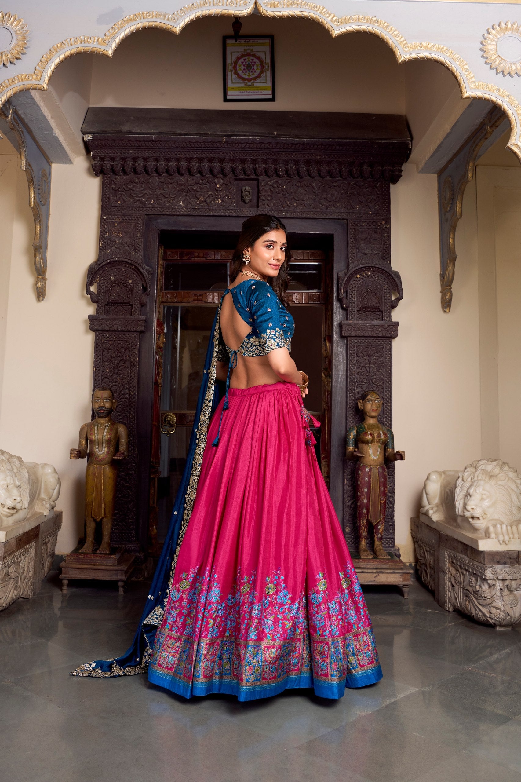Silk Lehenga with Heavy Embroidery – Designer Festive Wear