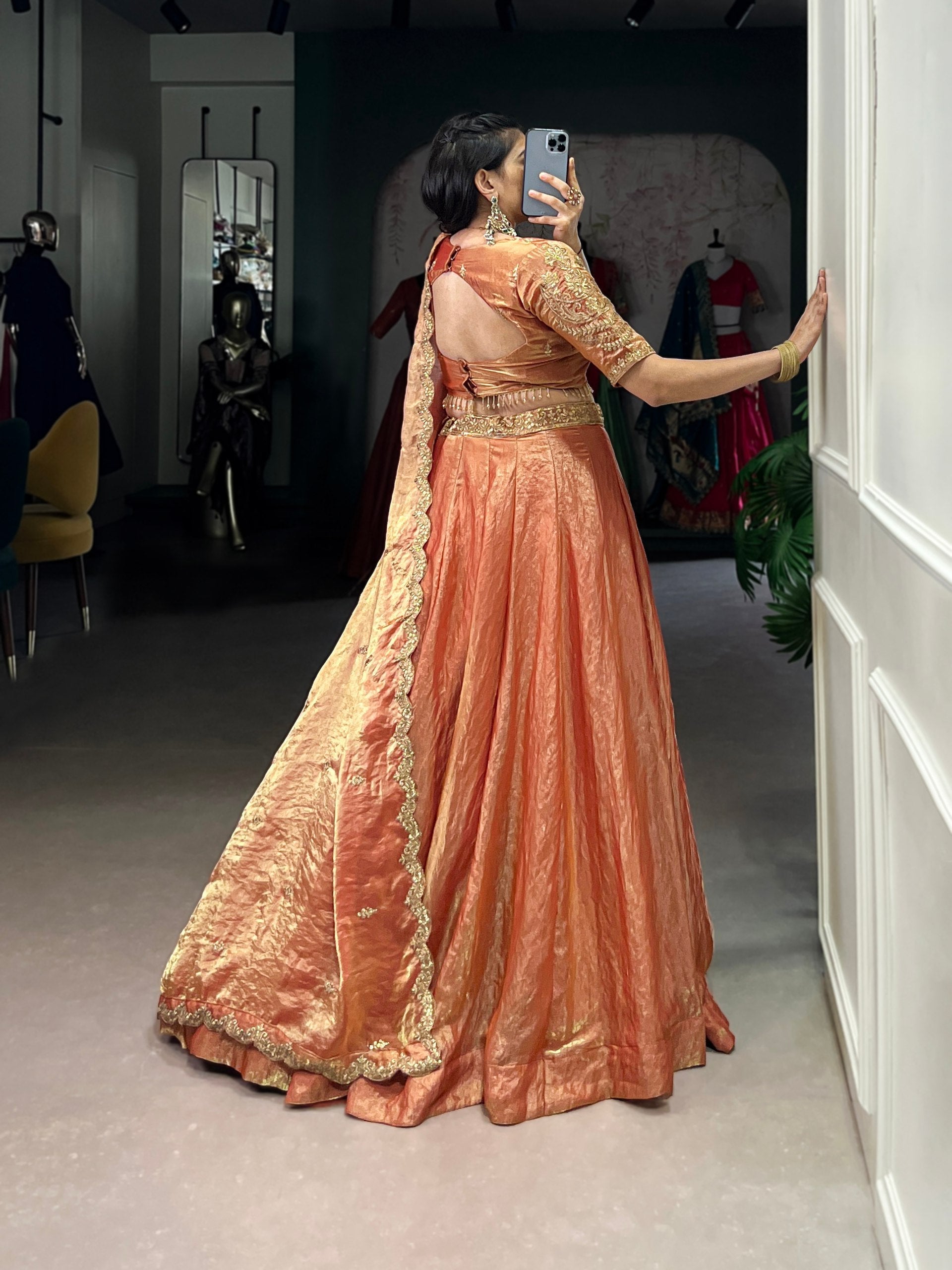 Elegant Lavender Gold Silk Lehenga with Embroidered Dupatta – Festive & Wedding Wear