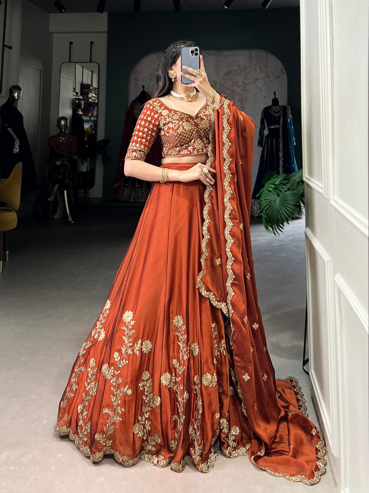 Elegant Lavender Gold Silk Lehenga with Embroidered Dupatta – Festive & Wedding Wear