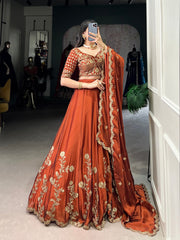 Elegant Lavender Gold Silk Lehenga with Embroidered Dupatta – Festive & Wedding Wear