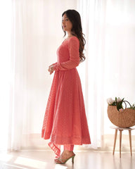 Plum Sequin Georgette Anarkali Suit with Dupatta – Festive & Party Wear