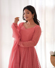 Plum Sequin Georgette Anarkali Suit with Dupatta – Festive & Party Wear